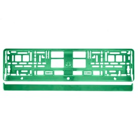Metalizowana zielona ramka na tablice rejestracyjne, do jednorzędowych tablic rejestracyjnych