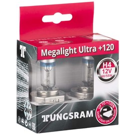 Żarówki H4 TUNGSRAM Megalight Ultra +120% 12V 60/55W + LED W5W