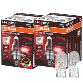 Żarówki H4 OSRAM Night Breaker Silver 12V 60/55W + żarówki W5W
