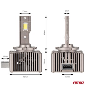 Żarówki LED D8S AMiO XD 70W (CANBUS, 6500K, łatwy montaż Plug & Play) + żarówki LED W5W