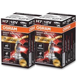 Żarówki H7 OSRAM Night Breaker 200 12V 55W (2 sztuki)