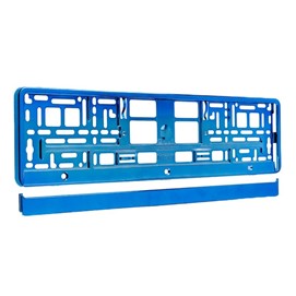 Metalizowane niebieskie ramki pod tablice rejestracyjne, do jednorzędowych tablic rejestracyjnych, zestaw 2 sztuk