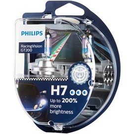 Żarówki H7 PHILIPS RacingVision GT200 12V 55W (o 200% jaśniejsze światło)