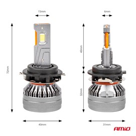 Żarówki LED H7-6 AMiO HP Full Canbus 12V 24V 50W (6500K, 4500lm)