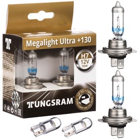 Żarówki H7 TUNGSRAM Megalight Ultra +130% 12V 55W + LED W5W