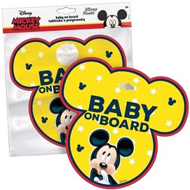 Tabliczka na przyssawkę "Dziecko w samochodzie", Baby On Board, Mickey