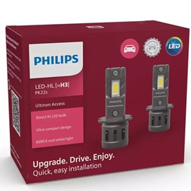 Żarówki LED H3 PHILIPS Ultinon Access 2500 12V 13W (LED-HL, 6000K, łatwy montaż)