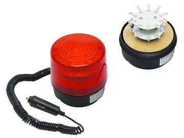 Lampa ostrzegawcza LED 12V (na magnes, czerwona)