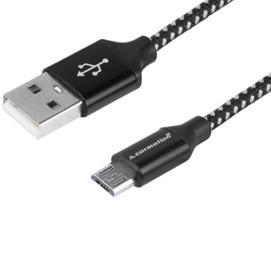 Kabel do ładowania i synchronizacji 300cm oplot z mikrofibry USB - micro USB