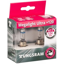 Żarówki H11 TUNGSRAM Megalight Ultra +120% 12V 55W + LED W5W