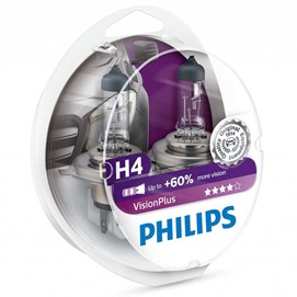 Żarówki H4 PHILIPS VisionPlus +60% 12V 60/55W