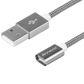 Kabel do ładowania i synchronizacji MYWAY oplot z mikrofibry 120cm USB - magnes neodymowy