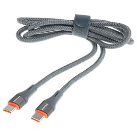 Kabel USB-C > USB-C do ładowania i synchronizacji, Power Delivery, 65W, w oplocie z mikrofibry, 100 cm, WAYME