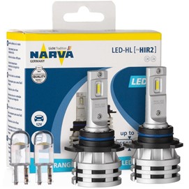 Żarówki LED HIR2 NARVA Range Performance LED 12/24V 24W (6500K) + żarówki LED W5W