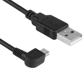 Kabel do ładowania i synchronizacji 120cm USB - mini USB (kątowa, prawa)