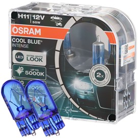 Żarówki H11 OSRAM Cool Blue Intense Next Gen 12V 55W (5000K) + żarówki W5W Super White