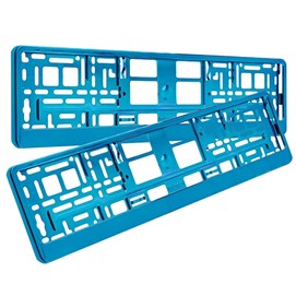 Metalizowane turkusowe ramki pod tablice rejestracyjne, do jednorzędowych tablic rejestracyjnych, zestaw 2 sztuk