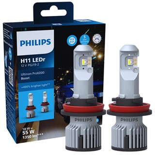 Żarówki LED H11 PHILIPS Ultinon Pro6000 Boost 12V 18W (5800K, homologacja - dopuszczone do użytku na drogach publicznych)