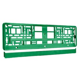 Metalizowana zielona ramka na tablice rejestracyjne, do jednorzędowych tablic rejestracyjnych