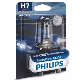 Żarówka H7 PHILIPS RacingVision GT200 12V 55W (o 200% jaśniejsze światło)