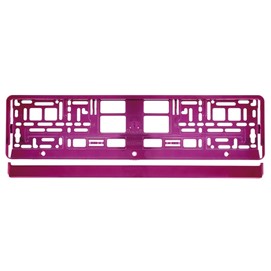 Metalizowana różowa ramka na tablice rejestracyjne, do jednorzędowych tablic rejestracyjnych