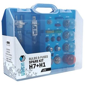 Zestaw żarówek i bezpieczników VISION H7 + H1 12V (17 elementów)