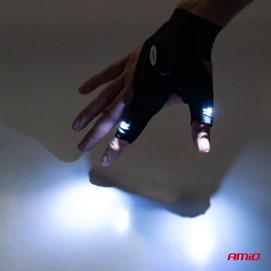 Rękawiczki warsztatowe dla mechaników z latarką LED, 2 sztuki