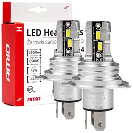 Żarówki LED H4 AMIO H-mini 12V 45W (6500K, 3600lm)