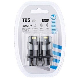 Żarówki LED P27/7W T25 12/24V 6x 3020 SMD LED, nonpolar, CANBUS, biała, 2 szt.