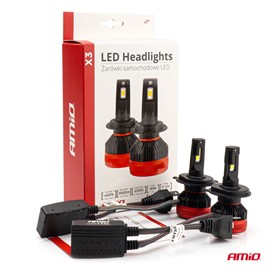 Żarówki LED H4 AMIO X3 12V 90W (6500K, 9900lm, Canbus)