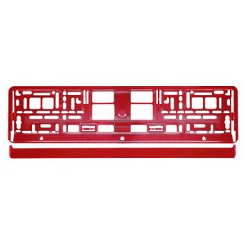 Metalizowana czerwona ramka na tablice rejestracyjne, do jednorzędowych tablic rejestracyjnych